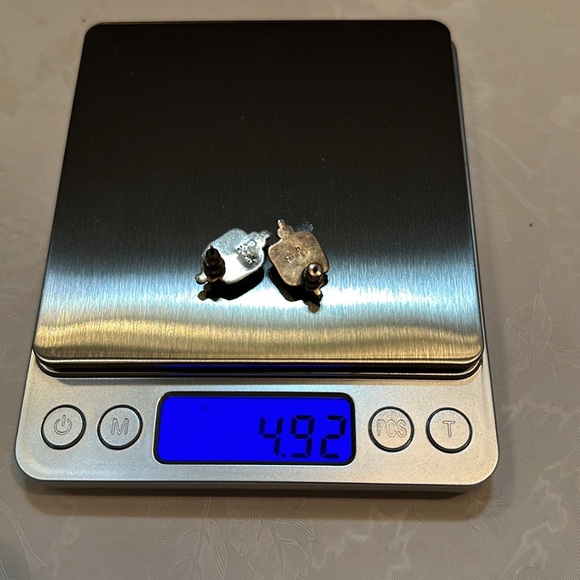 Vintage Navajo Kingman Turquoise Sterling Silver 925 Earrings bezel setting 🔥🔥 - Picture 3 of 6